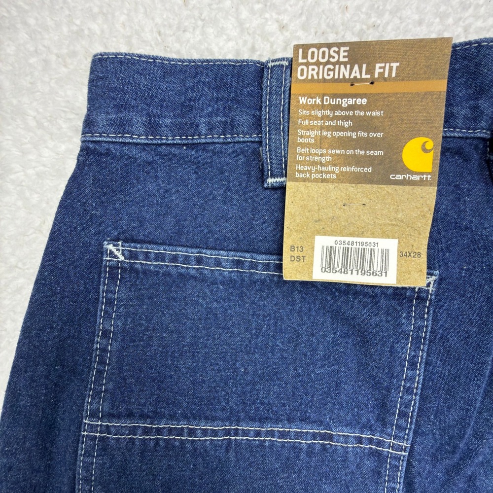 Carhartt Loose Original Fit Work Dungaree Jeans‎ Mens 34x28 B13 DST NWT NOS